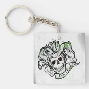 Suicide Squad   Joker Skull "All In" Tattoo Art Key Ring