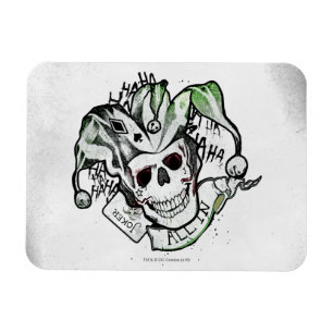 Suicide Squad   Joker Skull "All In" Tattoo Art Magnet