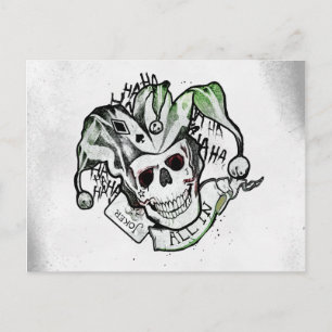 Suicide Squad   Joker Skull "All In" Tattoo Art Postcard