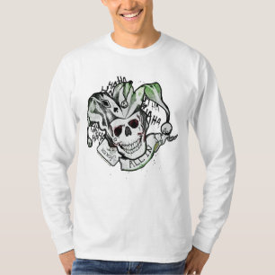Suicide Squad   Joker Skull "All In" Tattoo Art T-Shirt
