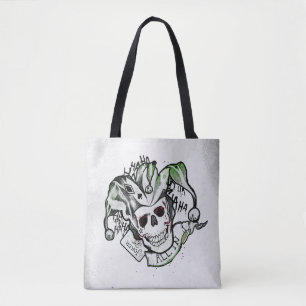 Suicide Squad   Joker Skull "All In" Tattoo Art Tote Bag