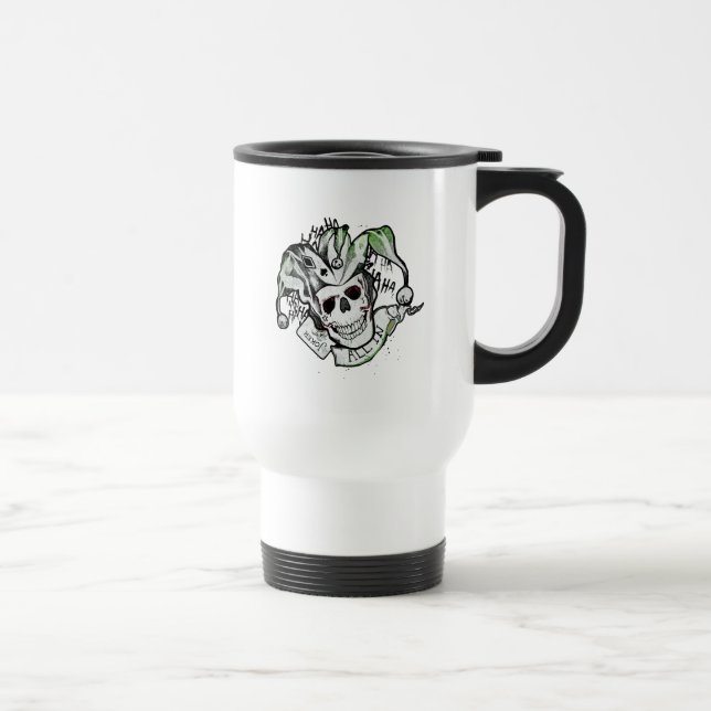 Suicide Squad | Joker Skull "All In" Tattoo Art Travel Mug (Right)