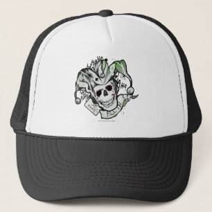 Suicide Squad   Joker Skull "All In" Tattoo Art Trucker Hat