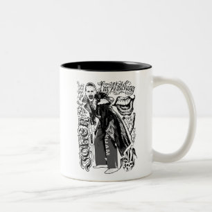 Suicide Squad Joker Typography Photo Two-Tone Coffee Mug