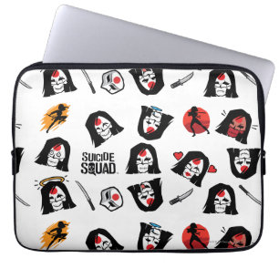 Suicide Squad Katana Emoji Pattern Laptop Sleeve