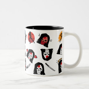 Suicide Squad Katana Emoji Pattern Two-Tone Coffee Mug