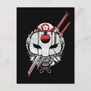 Suicide Squad   Katana Mask & Swords Tattoo Art Postcard