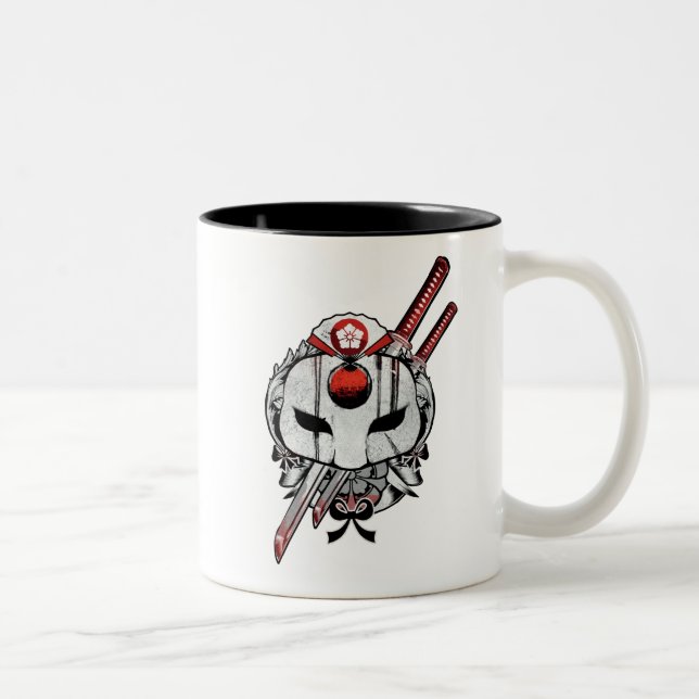 Suicide Squad | Katana Mask & Swords Tattoo Art Two-Tone Coffee Mug (Right)