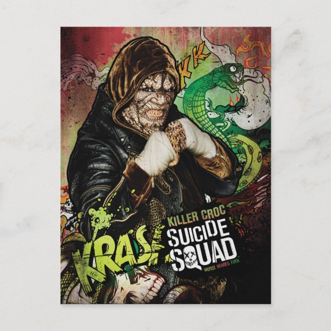 Suicide Squad | Killer Croc Character Graffiti Postcard (Front)