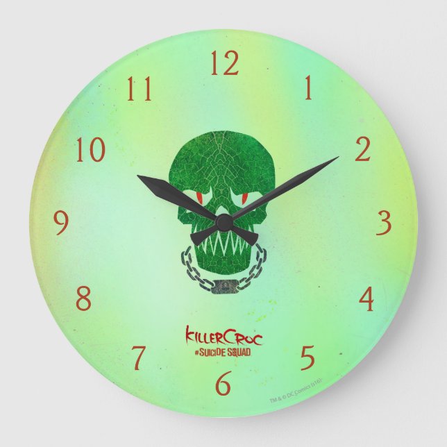 Suicide Squad | Killer Croc Head Icon Large Clock (Front)