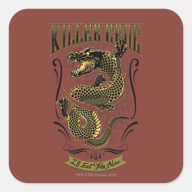 Suicide Squad | Killer Croc Tattoo Square Sticker (Front)