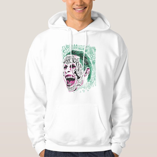 Suicide Squad | Laughing Joker Head Sketch Hoodie (Front)