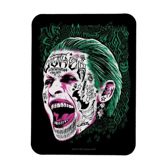 Suicide Squad | Laughing Joker Head Sketch Magnet (Vertical)