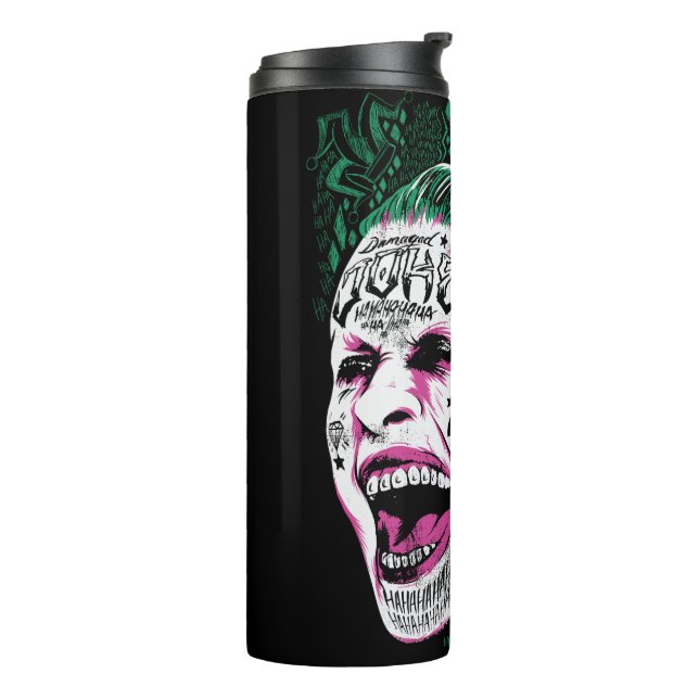 Suicide Squad | Laughing Joker Head Sketch Thermal Tumbler (Rotated Left)
