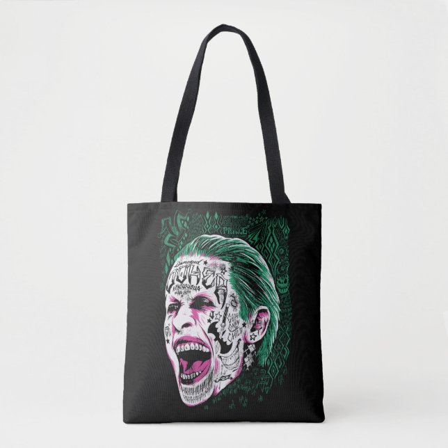 Suicide Squad | Laughing Joker Head Sketch Tote Bag (Front)