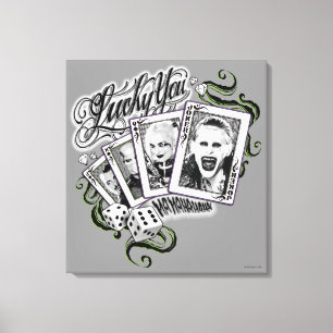 Suicide Squad "Lucky You" Playing Cards Canvas Print