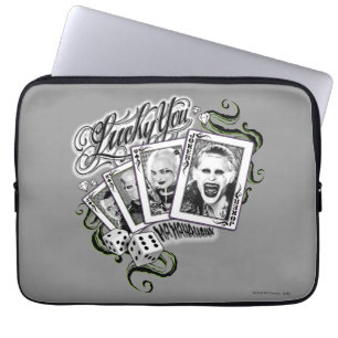 Suicide Squad   "Lucky You" Playing Cards Laptop Sleeve