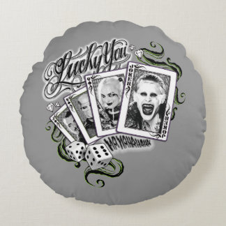 Suicide Squad | "Lucky You" Playing Cards Round Cushion