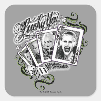 Suicide Squad | "Lucky You" Playing Cards Square Sticker
