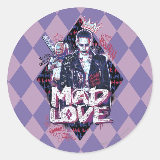 Suicide Squad | Mad Love Classic Round Sticker (Front)