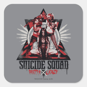 Suicide Squad   Pretty Crazy Squad Girls Square Sticker