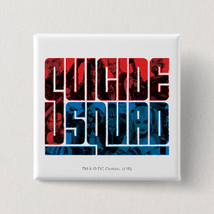 Suicide Squad   Red and Blue Logo 15 Cm Square Badge