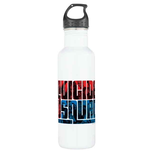 Suicide Squad | Red and Blue Logo 710 Ml Water Bottle (Front)