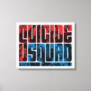 Suicide Squad   Red and Blue Logo Canvas Print