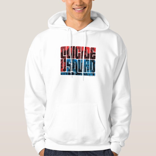 Suicide Squad | Red and Blue Logo Hoodie (Front)