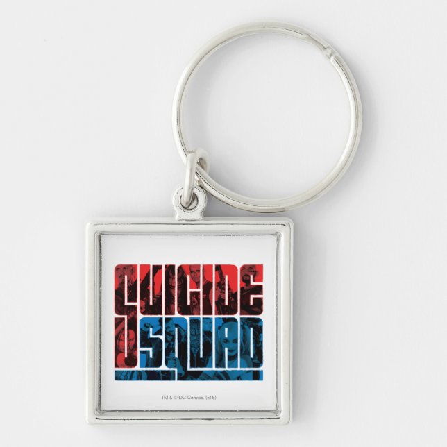 Suicide Squad | Red and Blue Logo Key Ring (Front)