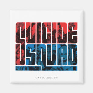 Suicide Squad   Red and Blue Logo Magnet