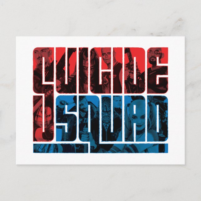 Suicide Squad | Red and Blue Logo Postcard (Front)