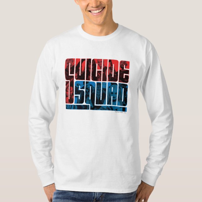 Suicide Squad | Red and Blue Logo T-Shirt (Front)