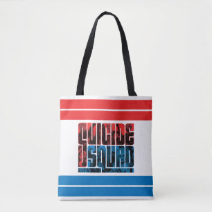 Suicide Squad Red and Blue Logo Tote Bag