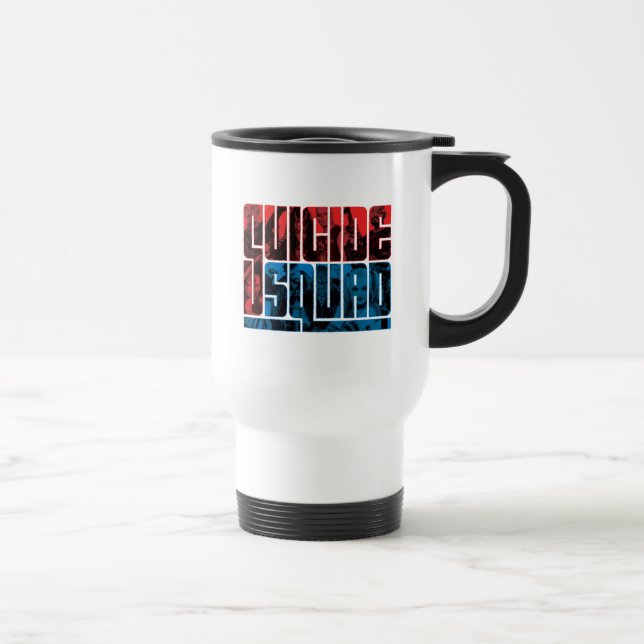 Suicide Squad | Red and Blue Logo Travel Mug (Right)