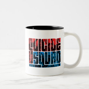 Suicide Squad   Red and Blue Logo Two-Tone Coffee Mug