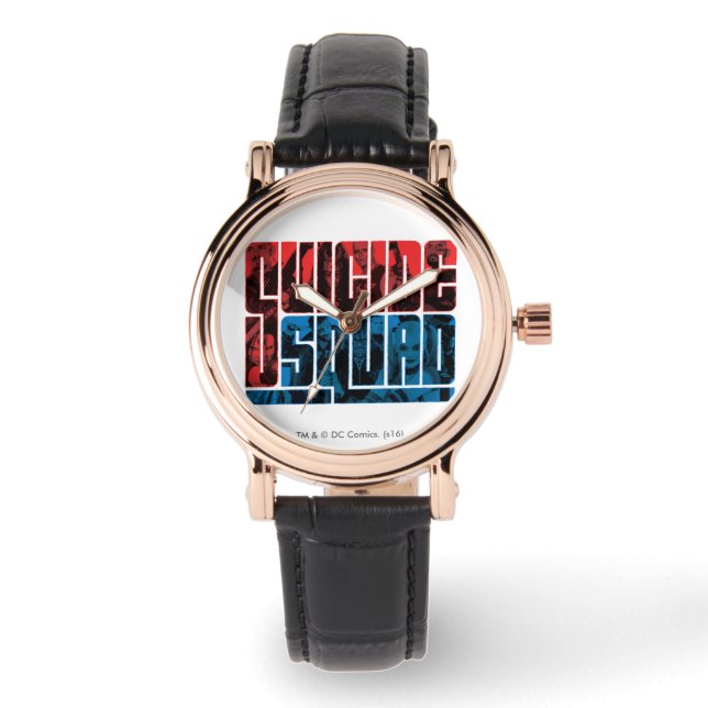 Suicide Squad | Red and Blue Logo Watch (Front)