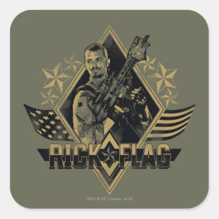 Suicide Squad   Rick Flag Badge Square Sticker