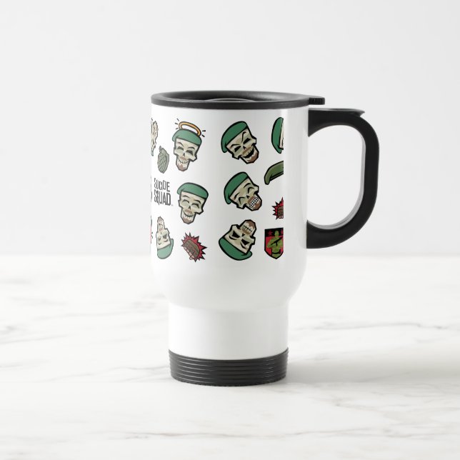 Suicide Squad | Rick Flag Emoji Pattern Travel Mug (Right)