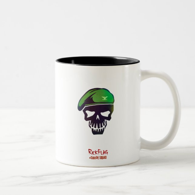 Suicide Squad | Rick Flag Head Icon Two-Tone Coffee Mug (Right)