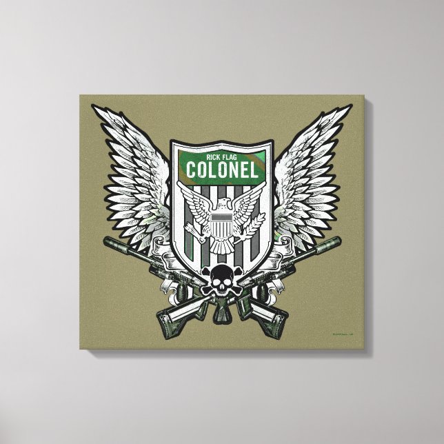 Suicide Squad | Rick Flag Winged Crest Tattoo Art Canvas Print (Front)