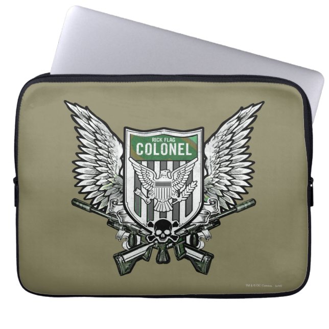 Suicide Squad | Rick Flag Winged Crest Tattoo Art Laptop Sleeve (Front)