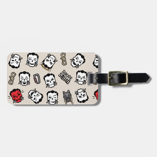 Suicide Squad | Slipknot Emoji Pattern Luggage Tag (Front Horizontal)