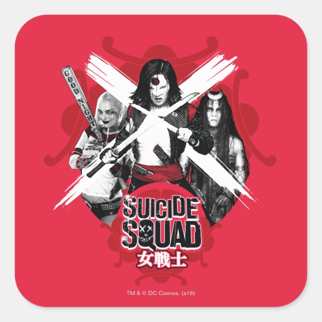 Suicide Squad | Squad Girls "Female Warrior" Square Sticker (Front)