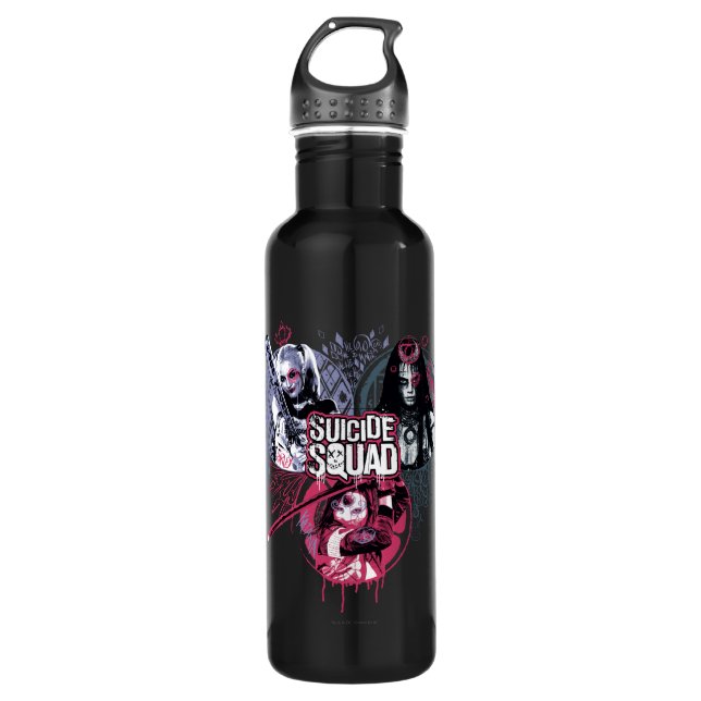 Suicide Squad | Squad Girls Graffiti Badges 710 Ml Water Bottle (Front)