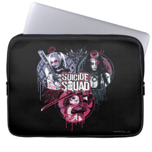 Suicide Squad   Squad Girls Graffiti Badges Laptop Sleeve