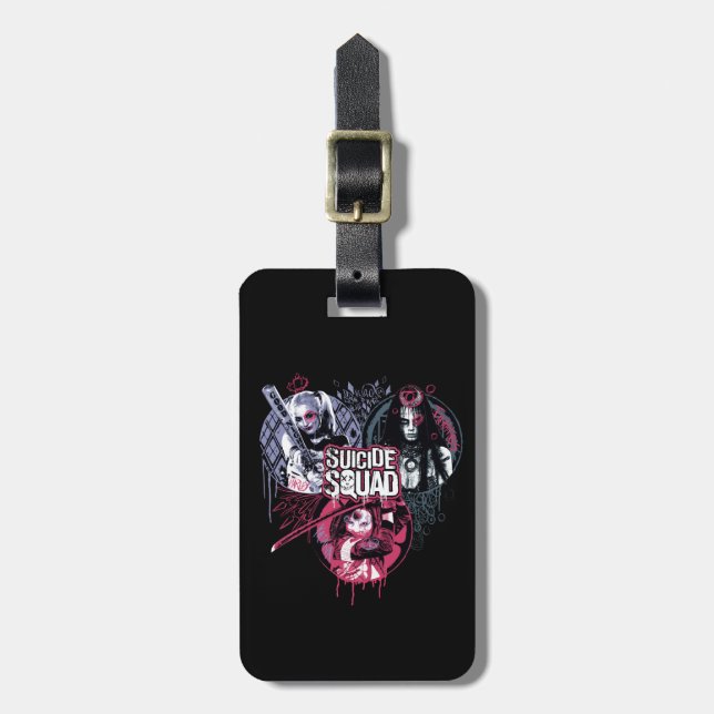 Suicide Squad | Squad Girls Graffiti Badges Luggage Tag (Front Vertical)