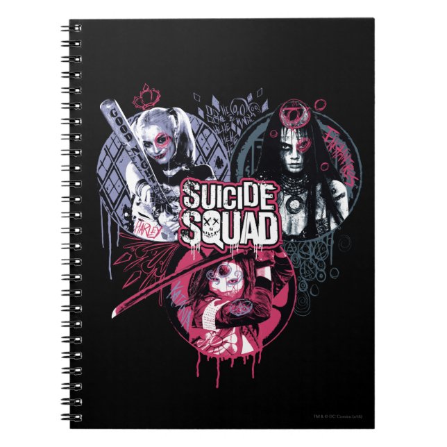 Suicide Squad | Squad Girls Graffiti Badges Notebook (Front)