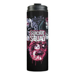 Suicide Squad Squad Girls Graffiti Badges Thermal Tumbler