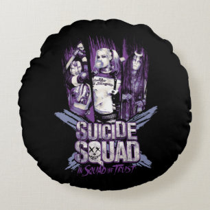 Suicide Squad   Squad Girls "In Squad We Trust" Round Cushion
